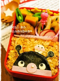 *キャラ弁* ペタっとバイキンマン★-レシピのメイン写真