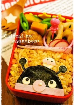 ＊キャラ弁＊　ペタっとバイキンマン★-レシピのメイン写真