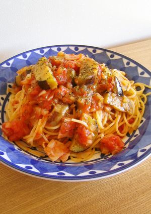 定番☆なすとベーコンのトマトパスタ-レシピのメイン写真