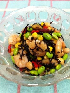 えびとひじきの豆サラダ-レシピのメイン写真