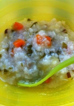 離乳食＊中期〜しらすとワカメの海鮮がゆ-レシピのメイン写真