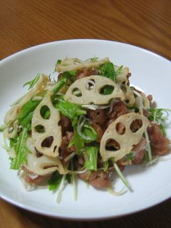 揚げれんこんと豚肉のサラダ-レシピのメイン写真