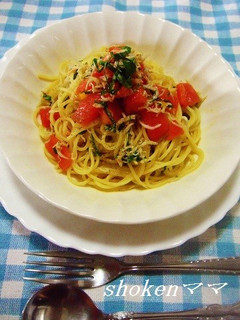 しらす&大葉&トマトの冷製パスタ♪-レシピのメイン写真