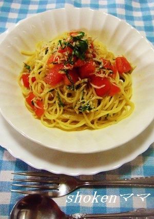 しらす＆大葉＆トマトの冷製パスタ♪-レシピのメイン写真