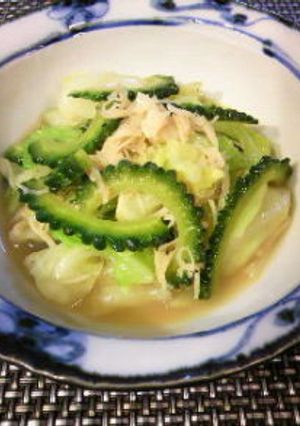 ゴーヤとキャベツの帆立缶蒸し煮-レシピのメイン写真