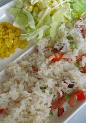 夏野菜たっぷりの炒めピラフプレート-レシピのメイン写真