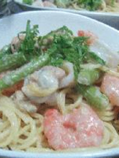明太子とシーフードのパスタ-レシピのメイン写真