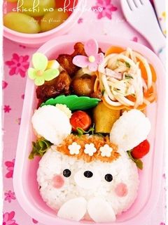 *キャラ弁*簡単★お花冠のうさぎちゃん-レシピのメイン写真