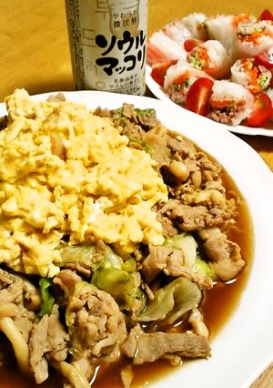フライパン一つ☆たまごのっけ豚ポン炒め☆-レシピのメイン写真