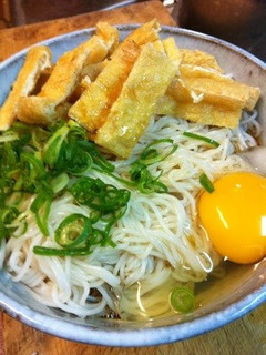 ぶっかけ素麺☆油揚げのパリパリ乗せて!-レシピのメイン写真