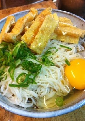 ぶっかけ素麺☆油揚げのパリパリ乗せて！-レシピのメイン写真