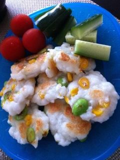 お弁当に♪コーン&枝豆はんぺんのお焼き-レシピのメイン写真