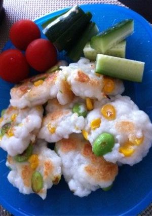 お弁当に♪コーン＆枝豆はんぺんのお焼き-レシピのメイン写真