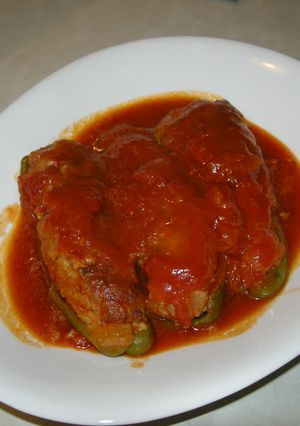 おから入り★肉詰めピーマンのトマト煮-レシピのメイン写真