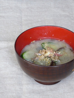 なすときゅうりの味噌汁-レシピのメイン写真