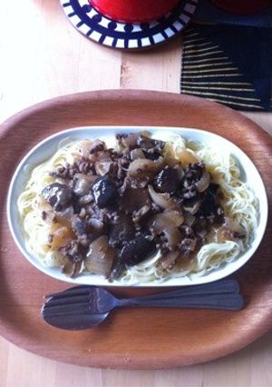 簡単☆ハマる☆黒酢なすミートパスタ☆-レシピのメイン写真