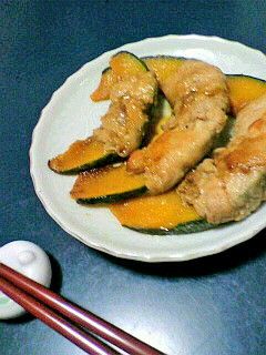 肉巻きかぼちゃの照り焼き-レシピのメイン写真
