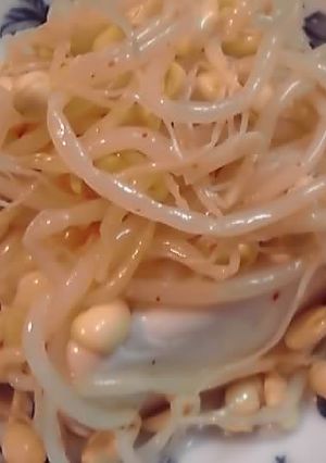 簡単☆絹ごし豆腐の七味もやしのせ♪-レシピのメイン写真