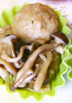 鶏団子の中華煮（キノコあんかけ）-レシピのメイン写真