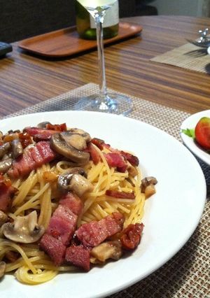 マッシュルームとベーコンのパスタ-レシピのメイン写真