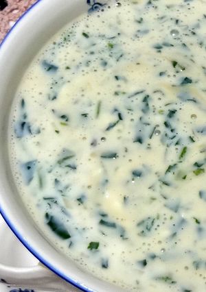 豆乳とモロヘイヤ＆麺つゆの超簡単スープ-レシピのメイン写真