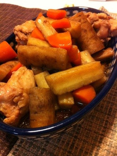 骨付鷄とゴボウの煮物-レシピのメイン写真