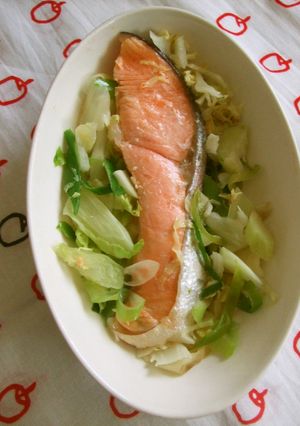 朝の救世主☆レンジで５分☆鮭の野菜蒸し-レシピのメイン写真