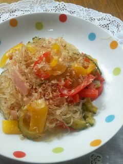 ゴーヤとパプリカのチャプチェ風-レシピのメイン写真
