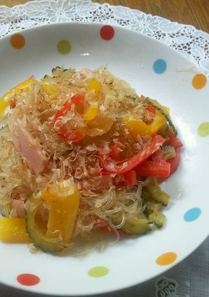 ゴーヤとパプリカのチャプチェ風-レシピのメイン写真