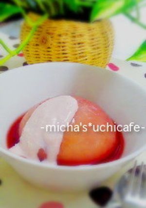 ★桃のコンポート クリームチーズソース★-レシピのメイン写真