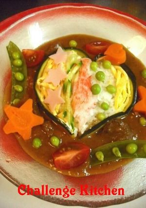 きゅんきゅん！ハートのデコカレー♪-レシピのメイン写真
