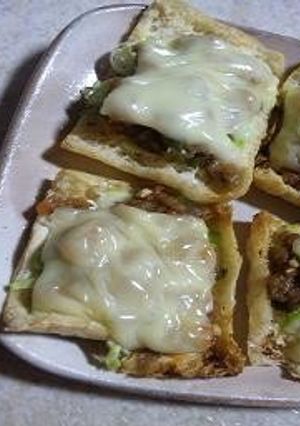 油揚げピザ（肉味噌）-レシピのメイン写真