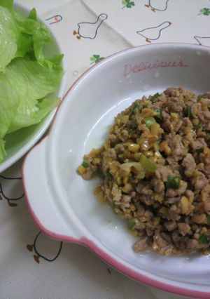 みんな喜ぶ☆ひき肉と納豆のレタス巻き♪-レシピのメイン写真