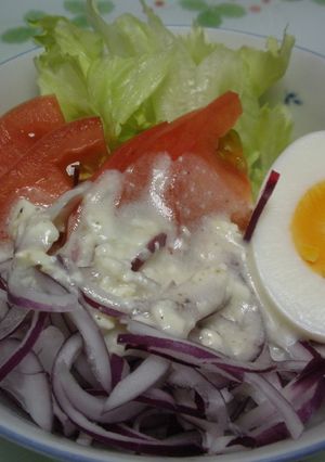 野菜サラダ　クリームチーズドレッシング-レシピのメイン写真