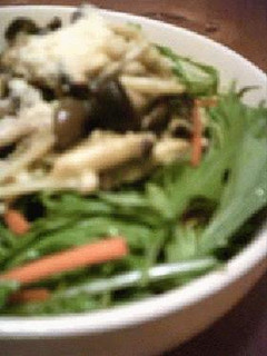 水菜+キノコのサラダ-レシピのメイン写真