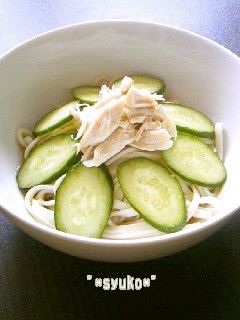 麺つゆいらず*鶏ささみの冷やしうどん-レシピのメイン写真