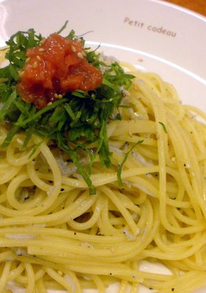 しらすのパスタ今回は梅シソでサッパリ-レシピのメイン写真