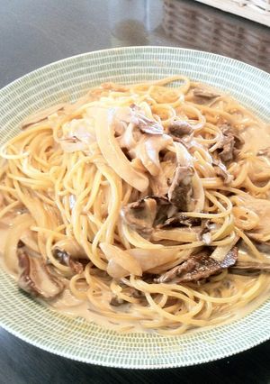 濃厚 ポルチーニのクリームソースパスタ-レシピのメイン写真