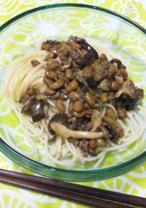 納豆と挽き肉のぱすた-レシピのメイン写真