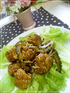 豚コマ切れ団子とゴーヤの甘辛煮-レシピのメイン写真