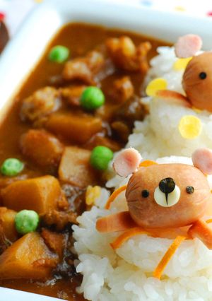 浮き輪でスイスイくまちゃんのデコカレー-レシピのメイン写真