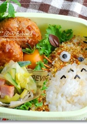 キャラ弁　ふりかけトトロ-レシピのメイン写真