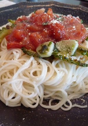 夏に　☆ゴーヤとトマトの冷製そうめん☆-レシピのメイン写真