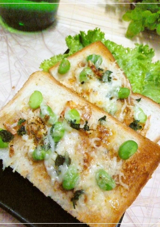 枝豆と桜えびのトースト　ウスター風味-レシピのメイン写真