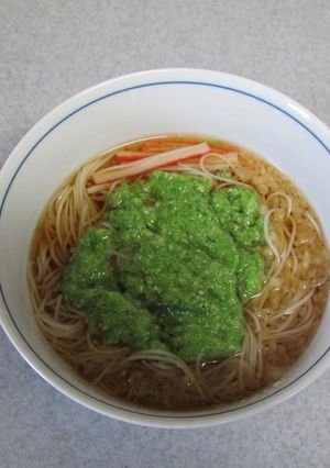 オクラのとろろ風そうめん-レシピのメイン写真