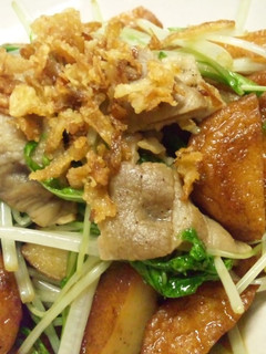さつま揚げ&水菜のオニオンチップ添え!-レシピのメイン写真