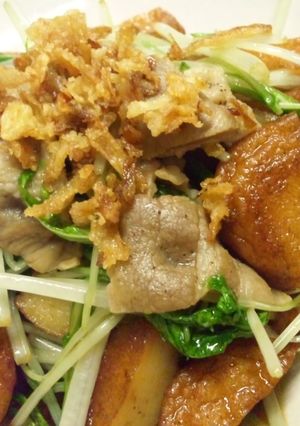 さつま揚げ＆水菜のオニオンチップ添え！-レシピのメイン写真