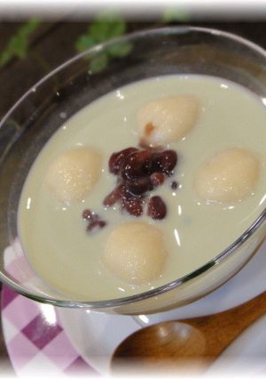 簡単★抹茶ミルクで豆腐白玉杏仁しる粉〜-レシピのメイン写真
