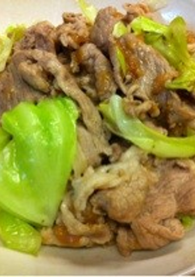 簡単　すぐ出来る　豚肉と梅のキャベツ炒め-レシピのメイン写真