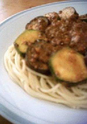 パスタ・なす＋ズッキーニのクリームミートソース-レシピのメイン写真